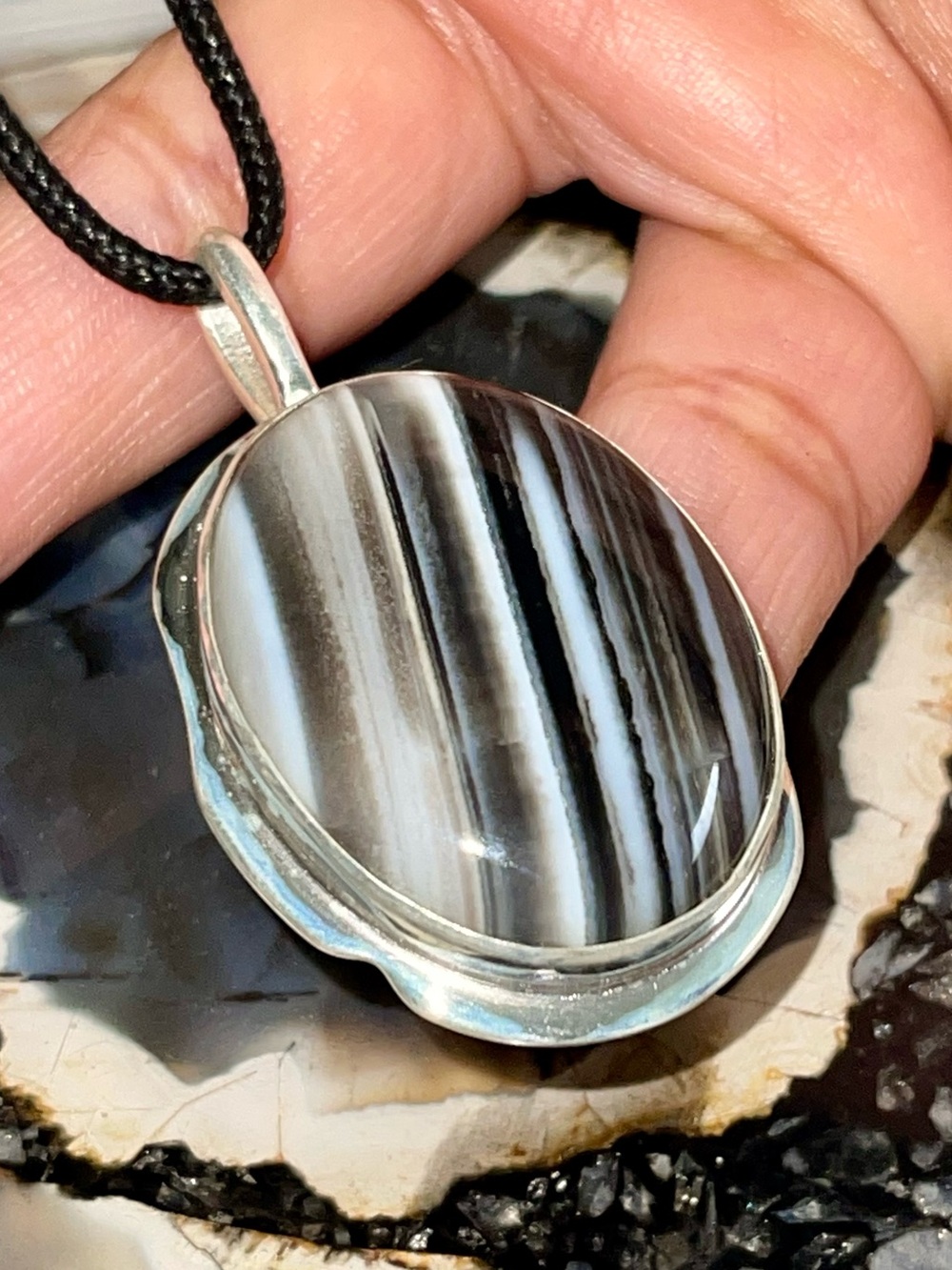 Powder Blue Owyhee Opal Pendant 2”